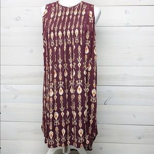 4/$12 Knox Rose Maroon Tribal Print Dress